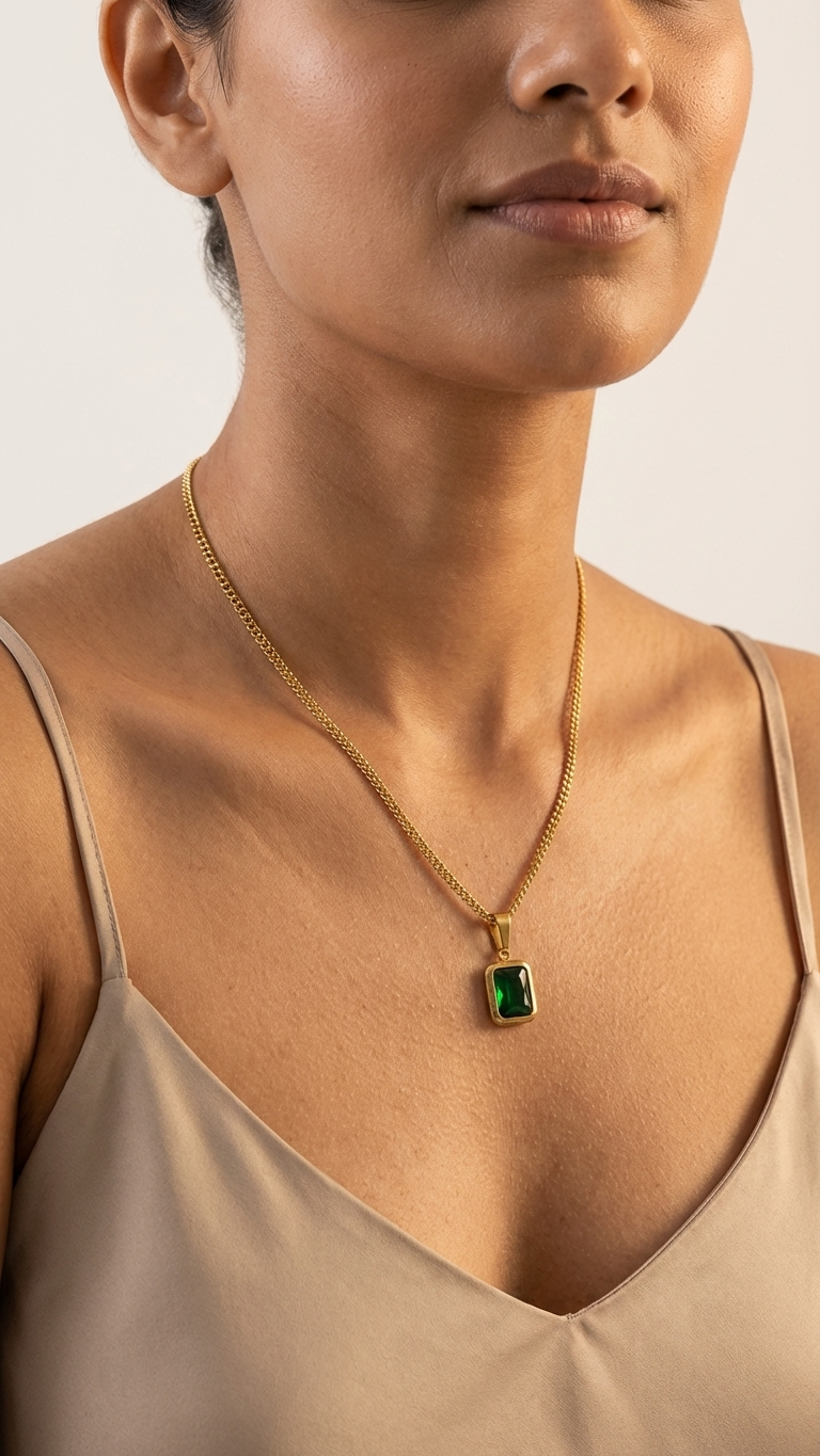 Emeralyn – Green Luxe Prism Pendant