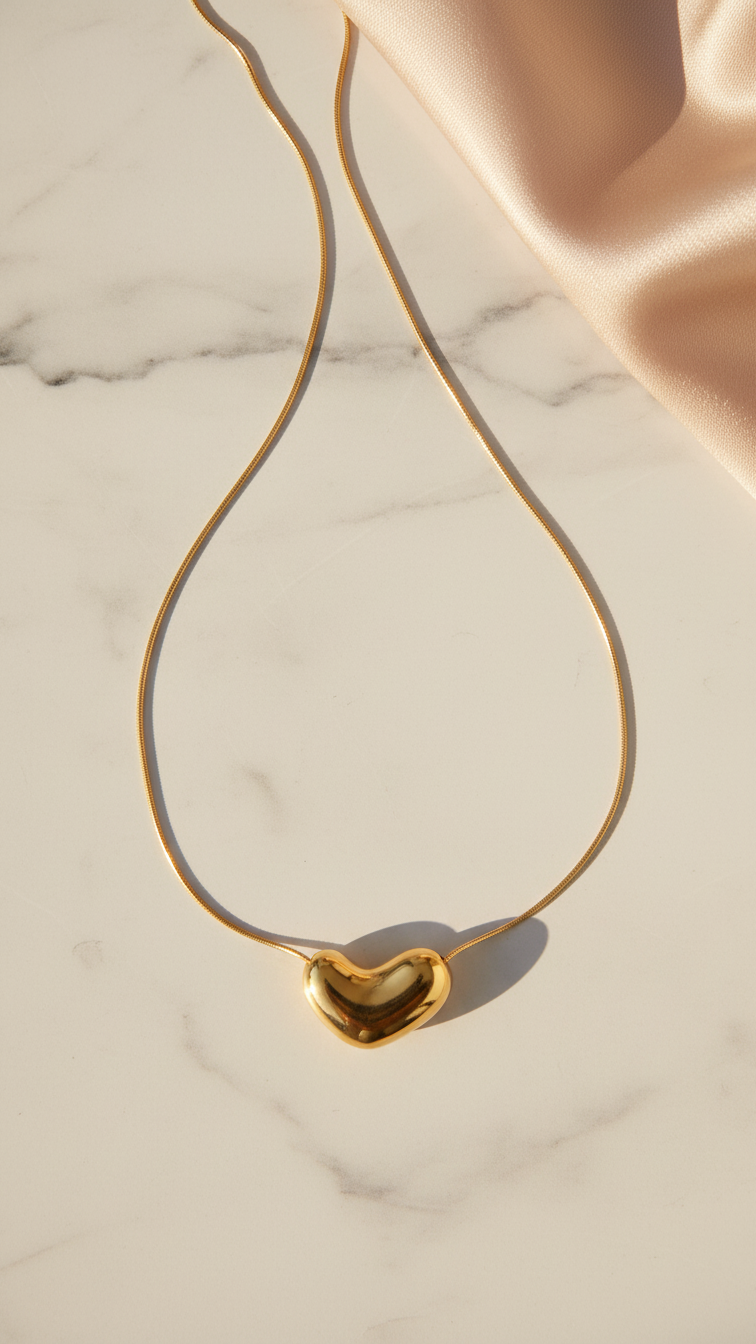 Solei – Sculpted Gold Bean Necklace