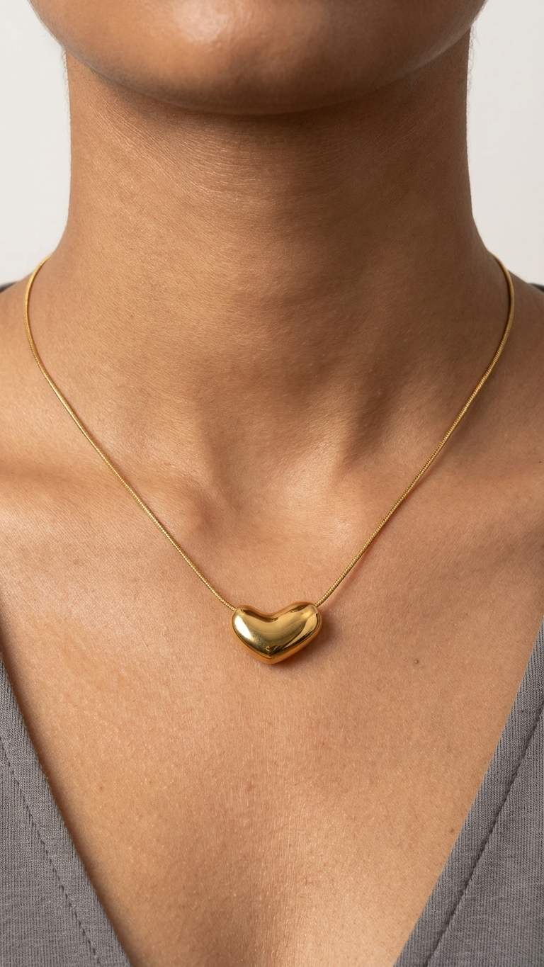 Solei – Sculpted Gold Bean Necklace