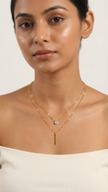 Celestia – Dual Strand Teardrop Pendant Necklace