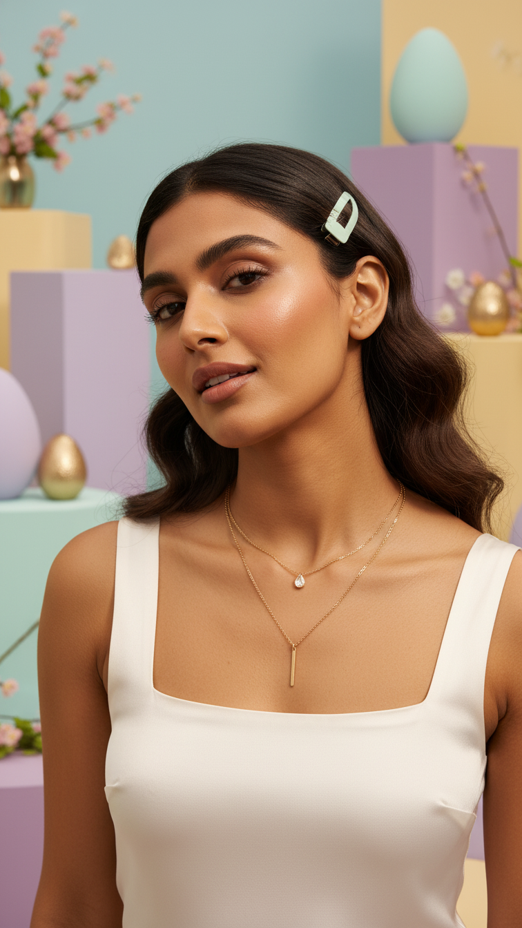 Celestia – Dual Strand Teardrop Pendant Necklace