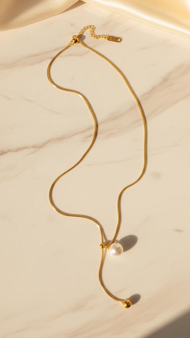 Liora – Pearl Drop Twist Pendant Necklace