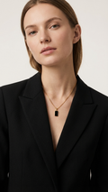 Noir – Black Geometric Pendant Necklace