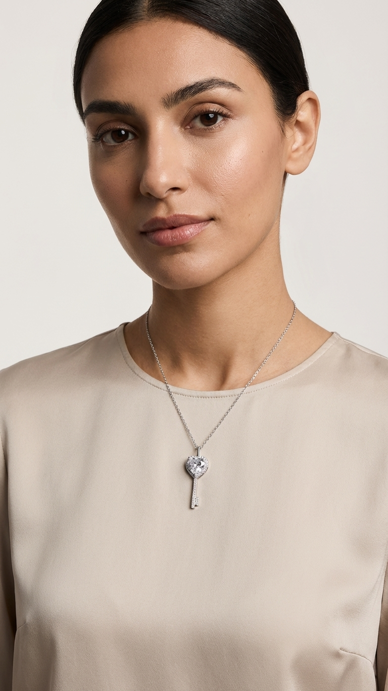 Lyra – Heart Key Sparkle Pendant