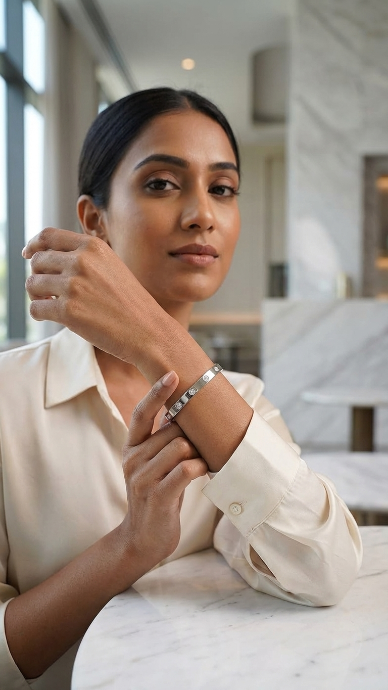 Arvella – Silver Luxe Love Bangle