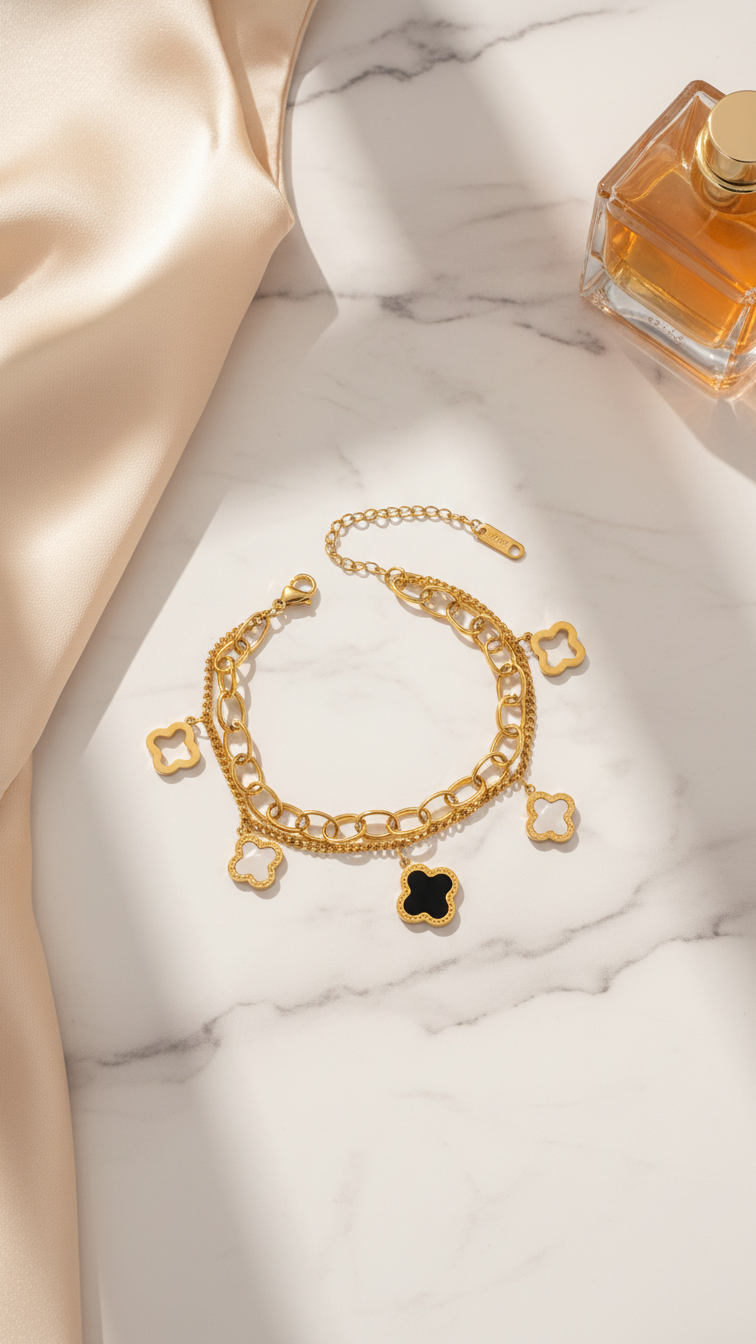Calysta – Clover Chain Luxe Wrap Bracelet