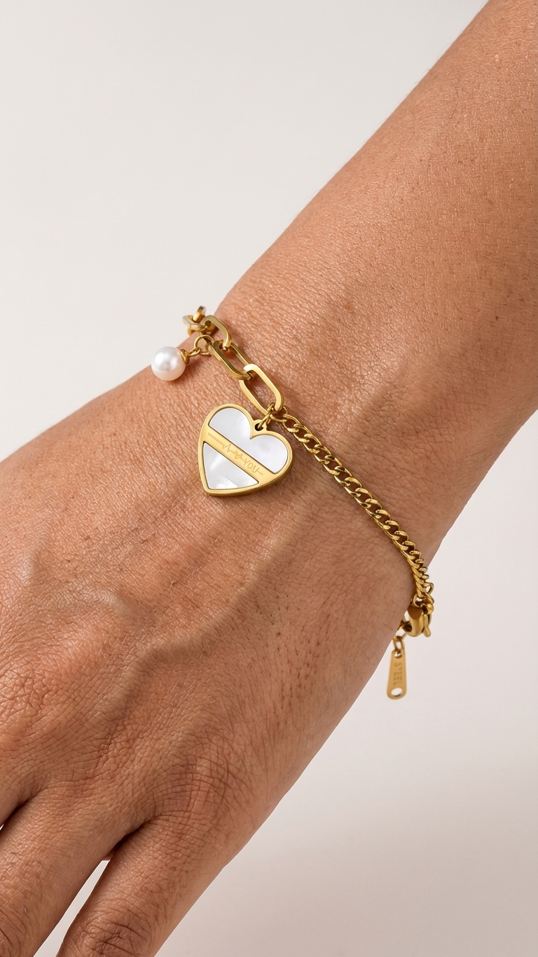 Valencia – Bold Heart Duo Chain Bracelet