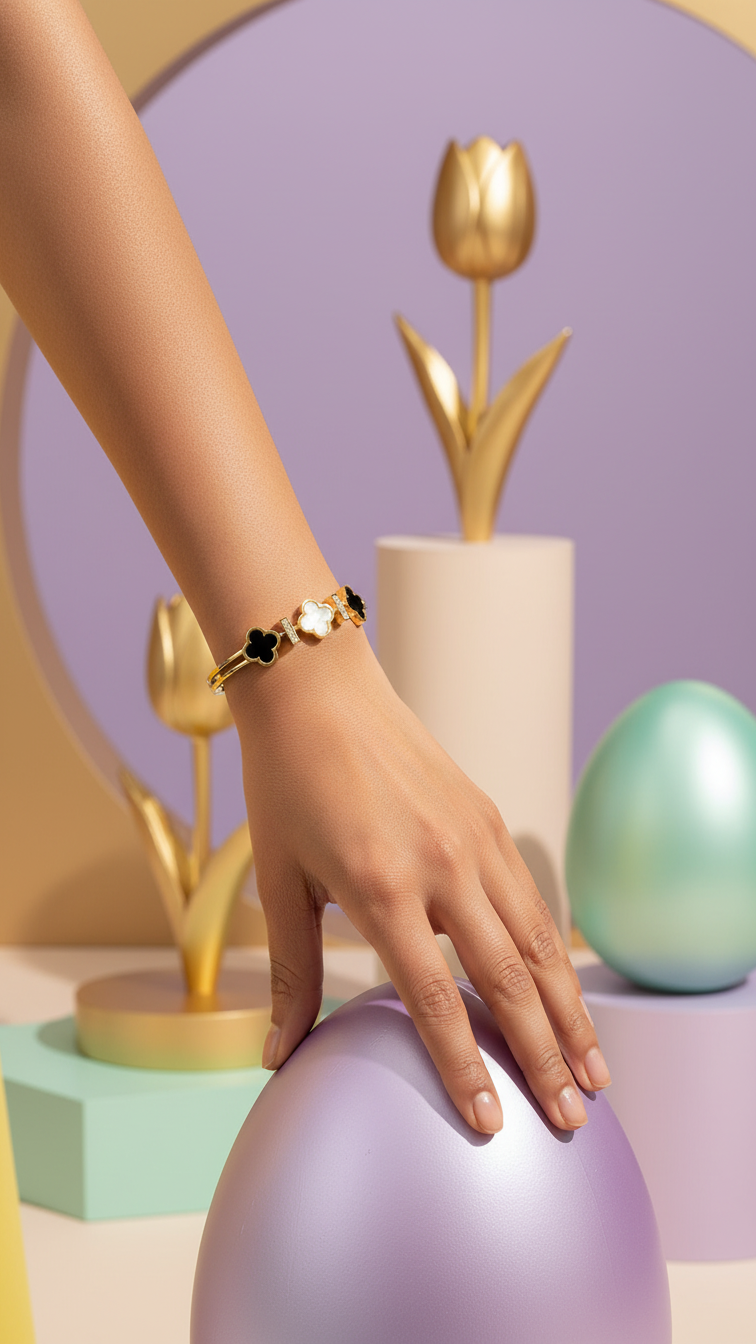 Seraphina – Triple Clover Mother of Pearl Bracelet