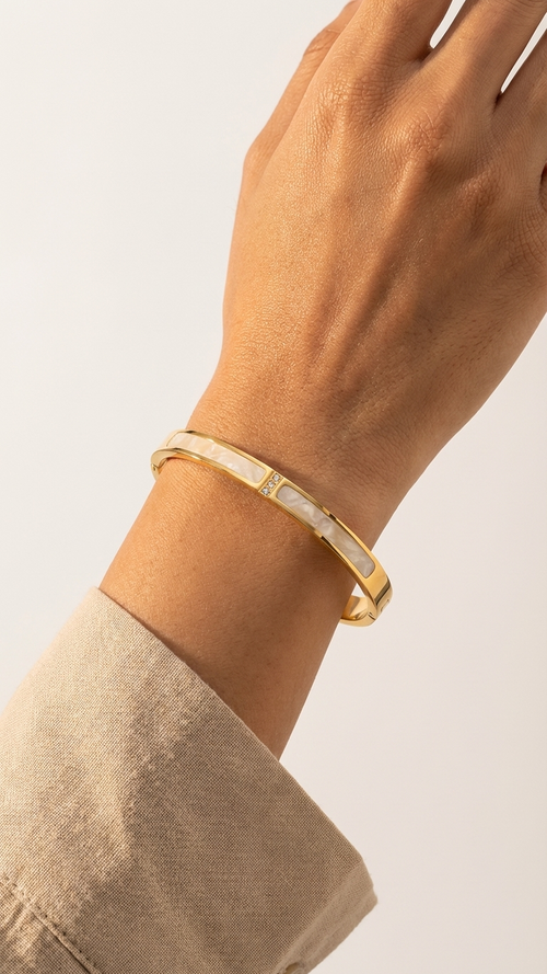 Seren – Mother of Pearl Luxe Bangle
