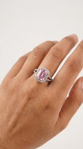 Zaria – Crushed Ice Pink Statement Ring
