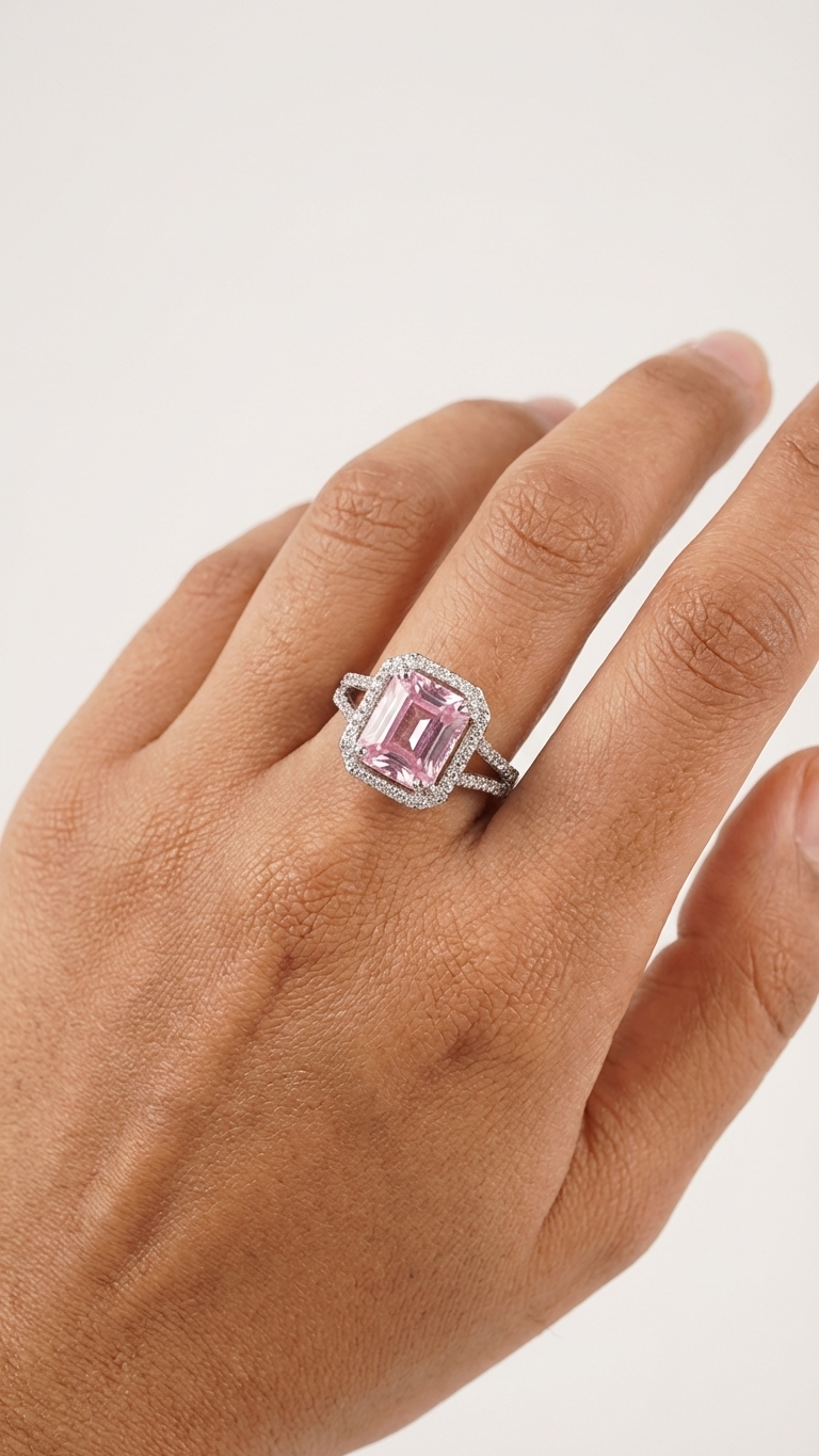 Zaria – Crushed Ice Pink Statement Ring