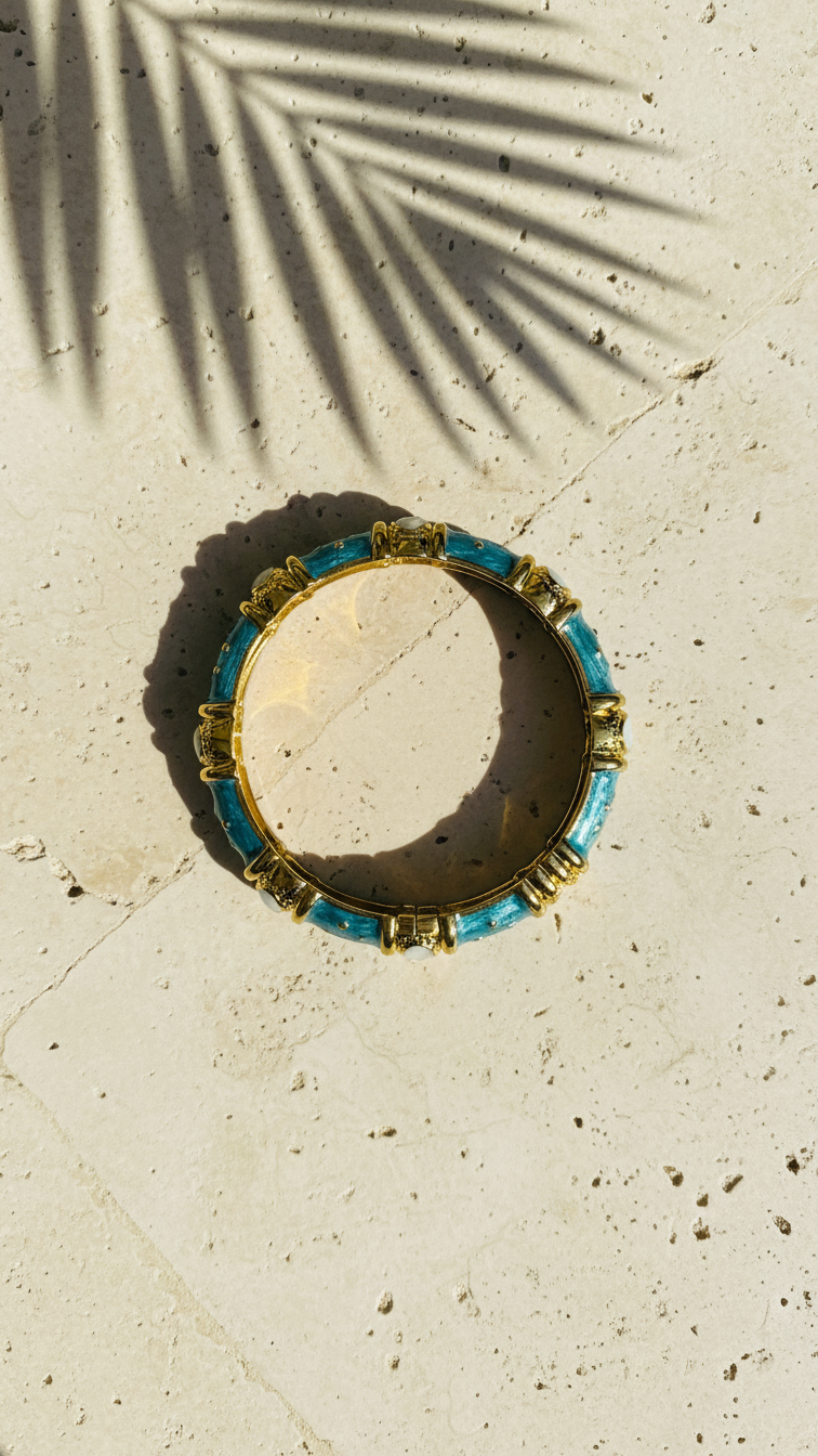 AZURA – The Ocean Enamel Gold Bangle