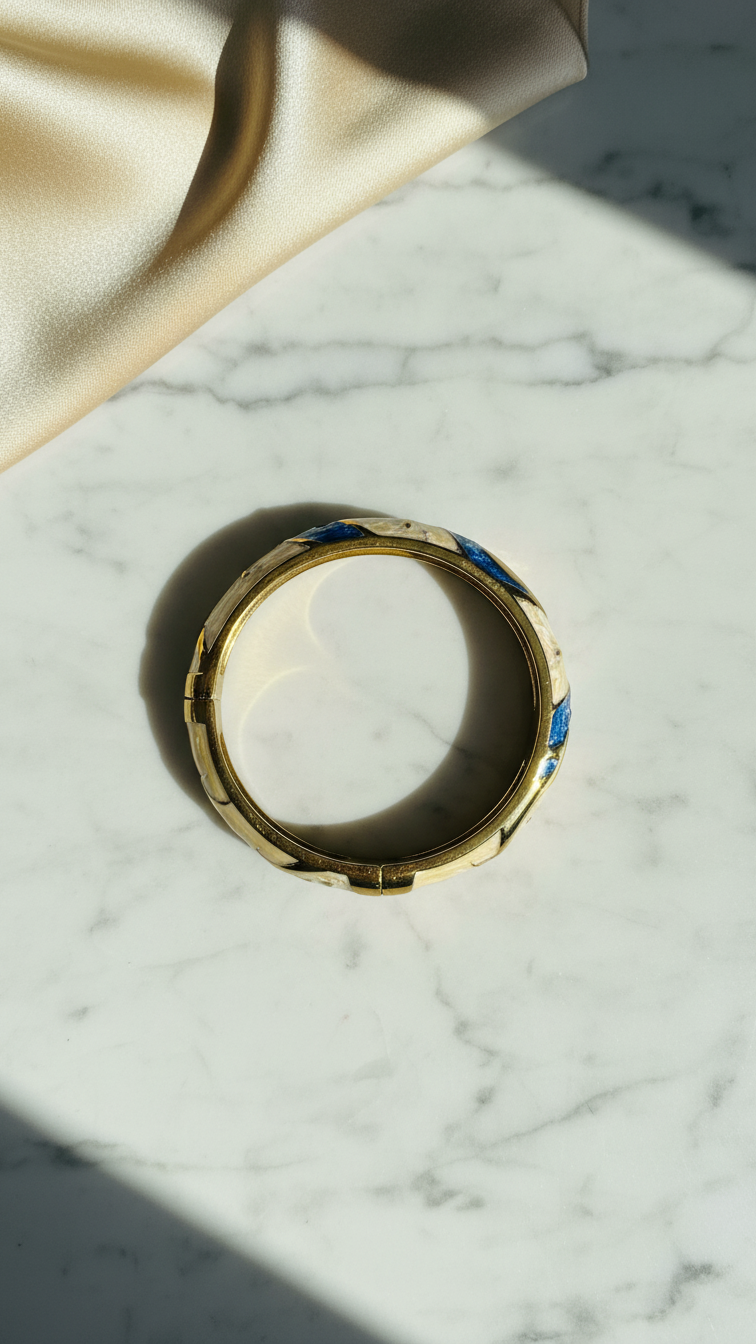 LUNARA – The Celestial Enamel Gold Bangle