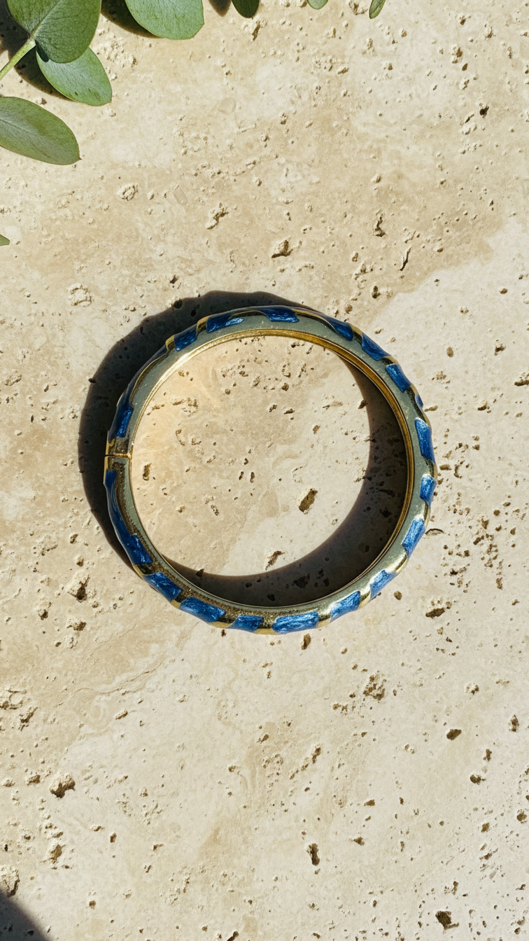 MARINADE – The Deep Blue Enamel Gold Bangle