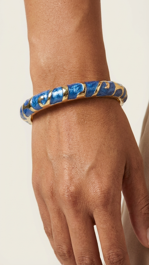 MARINADE – The Deep Blue Enamel Gold Bangle