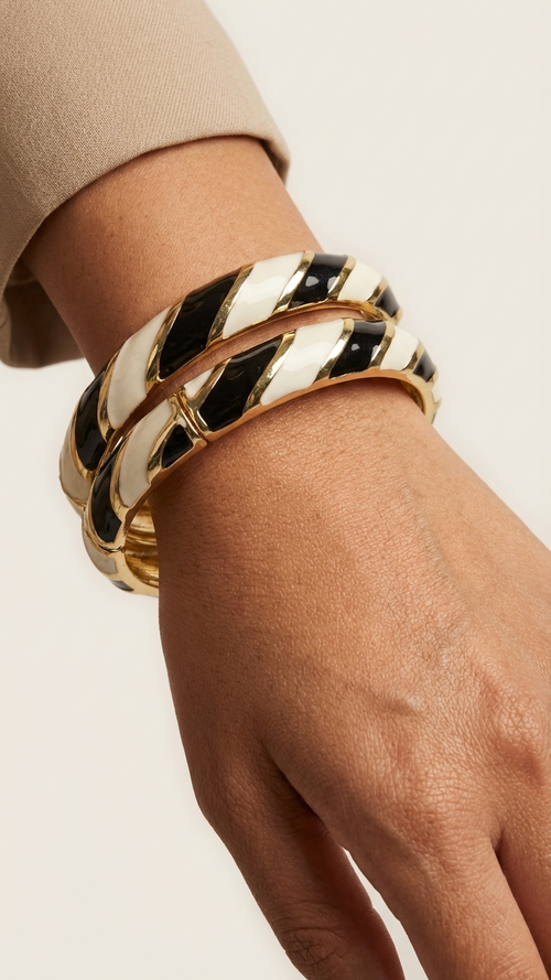 MONARE DUO – The Black & White Enamel Bangle Set (Pair)
