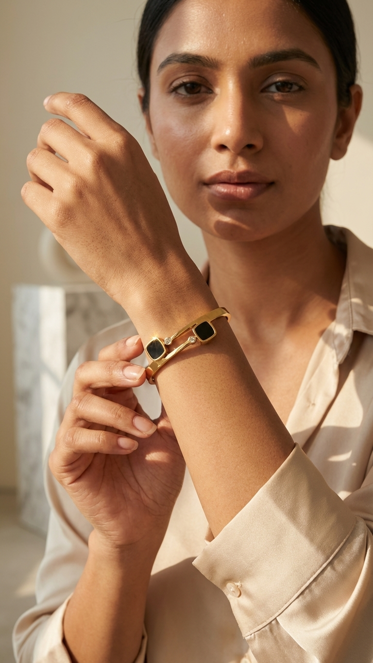 NOIRIX – The Black Enamel Luxe Bracelet