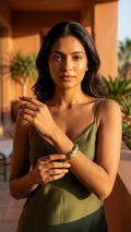 SERENA – The Enamel Fish Sculpted Gold Bangle