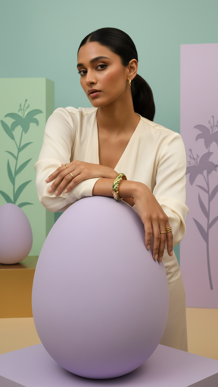 SERENA – The Enamel Fish Sculpted Gold Bangle
