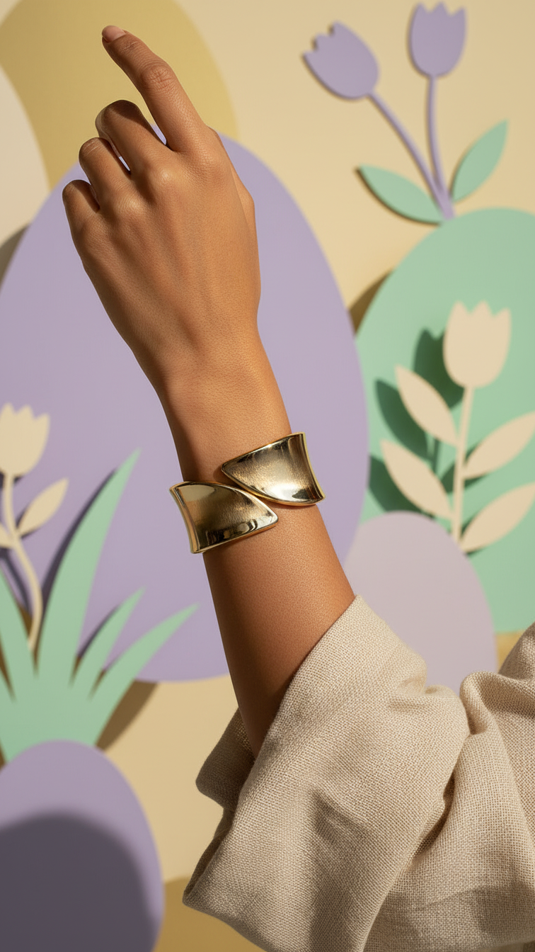 SOLARA – The Sculpted Gold Statement Cuff