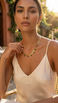 Zeyra – Emerald Droplet Gold Necklace