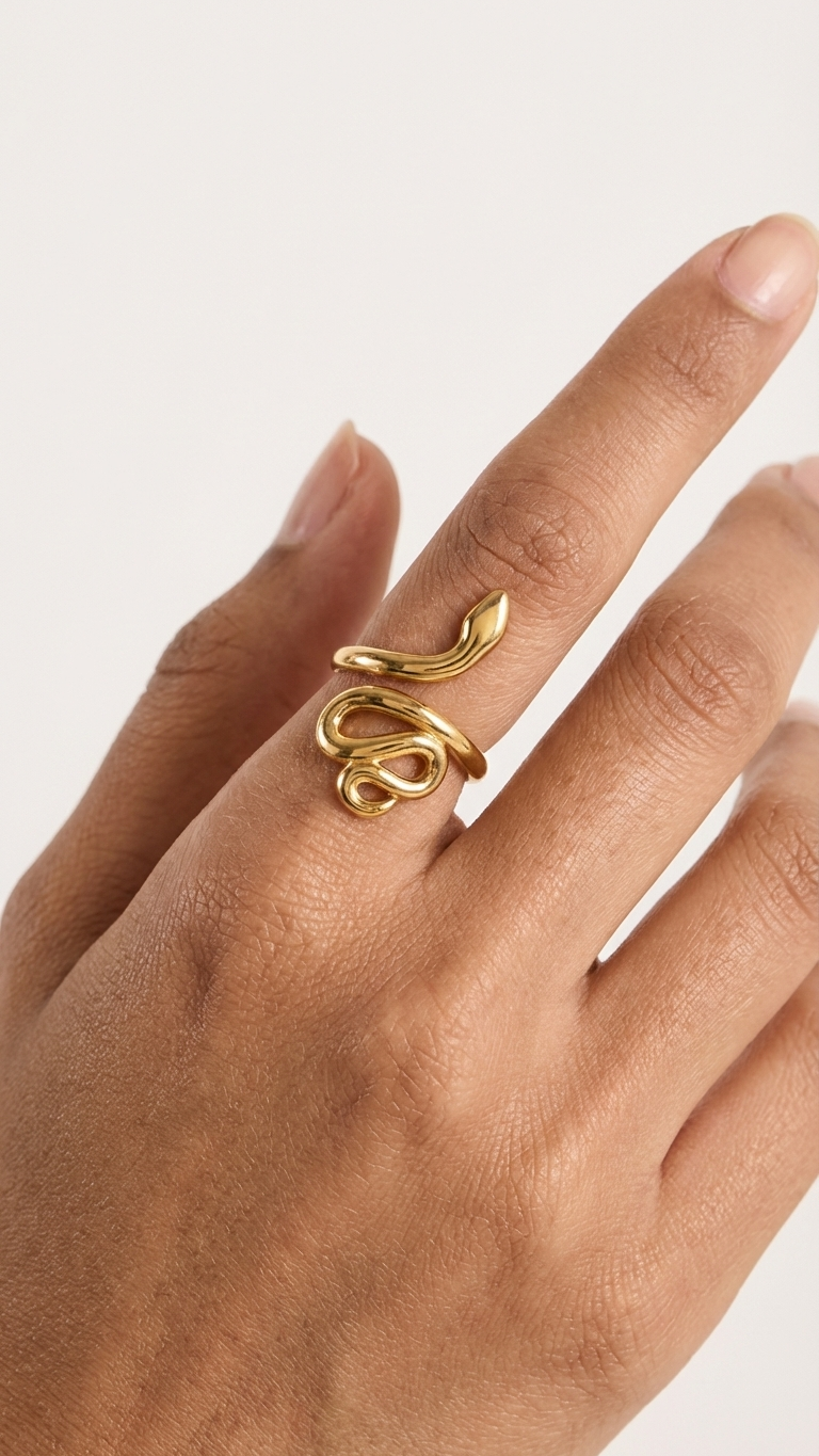 Zenya – Golden Serpent Wrap Ring