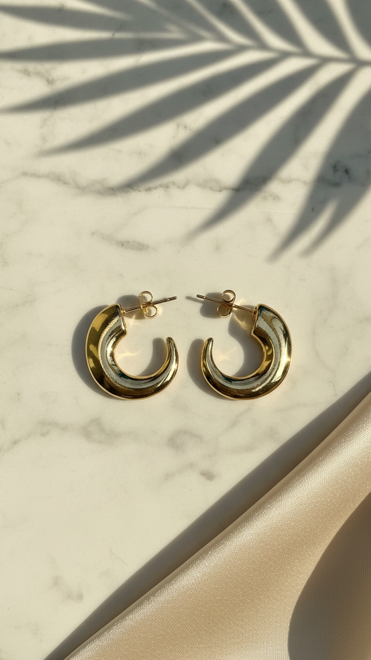 Orona – Sculpted Gold Arc Hoops