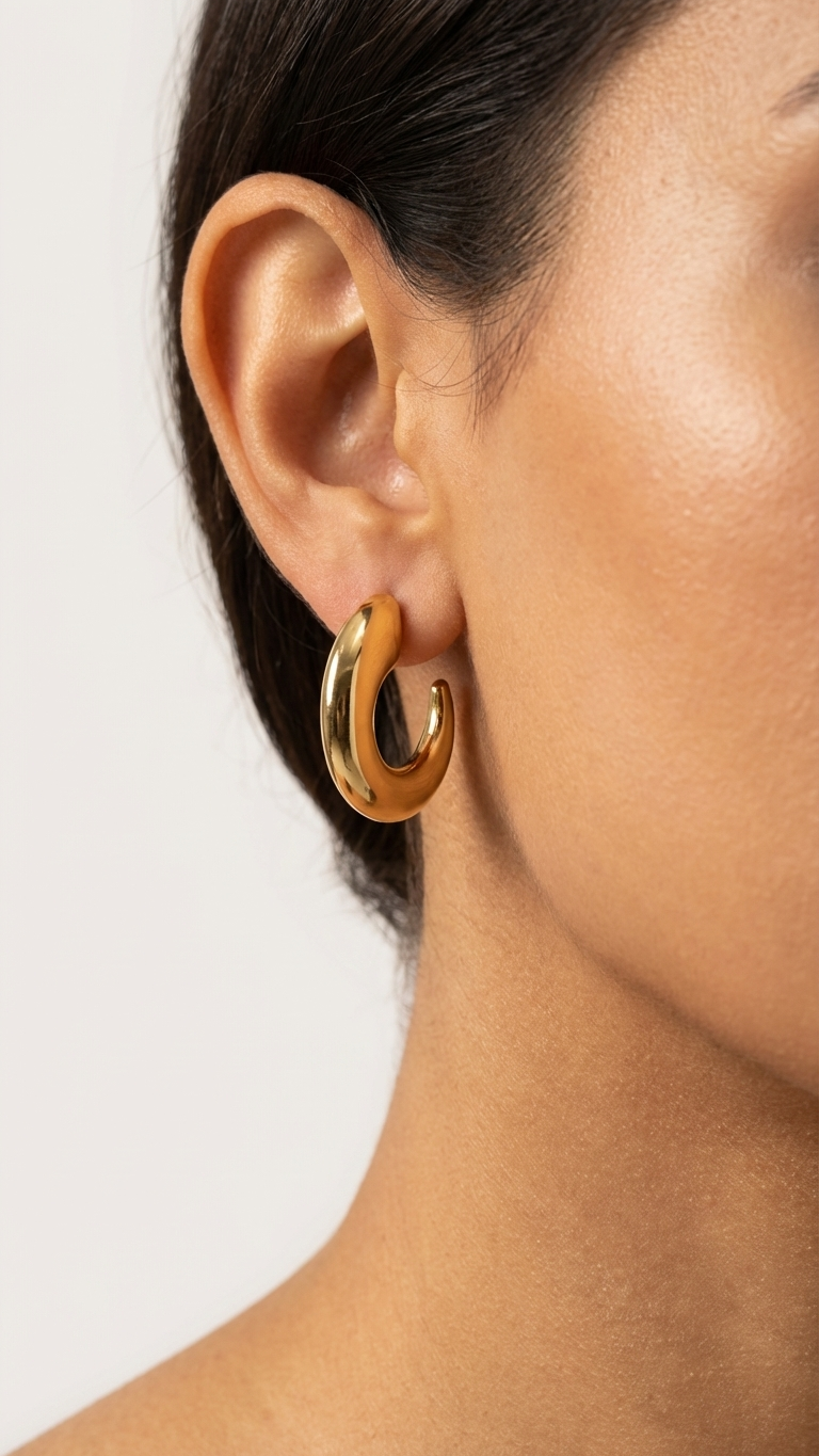 Orona – Sculpted Gold Arc Hoops