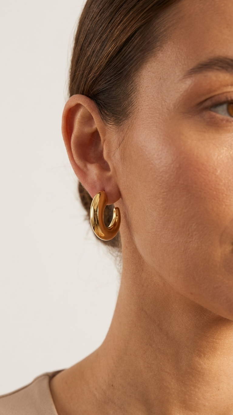 Orona – Sculpted Gold Arc Hoops