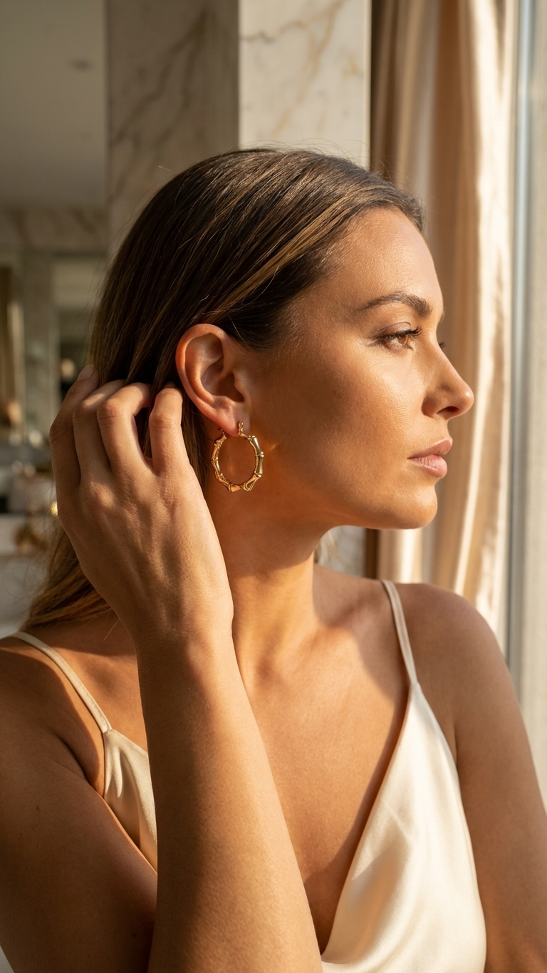 Zyra – Golden Bamboo Hoops