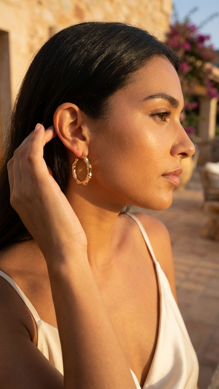 Zyra – Golden Bamboo Hoops