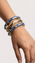 AZURA TIDE TRIO – The Deep Blue Enamel Statement Bangle Set (3 Pc)