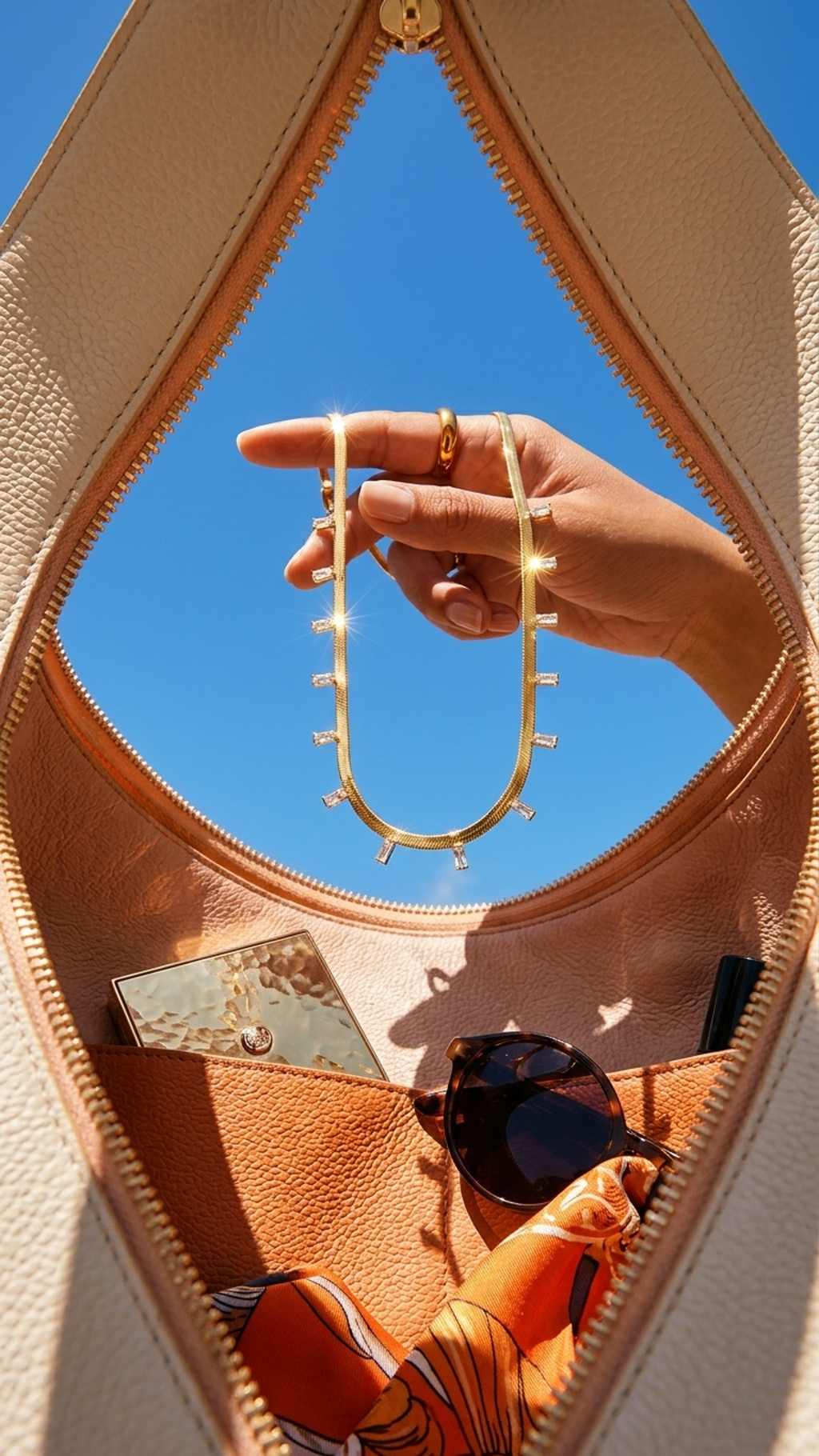 Elara – Gold Charm Bar Drop Necklace