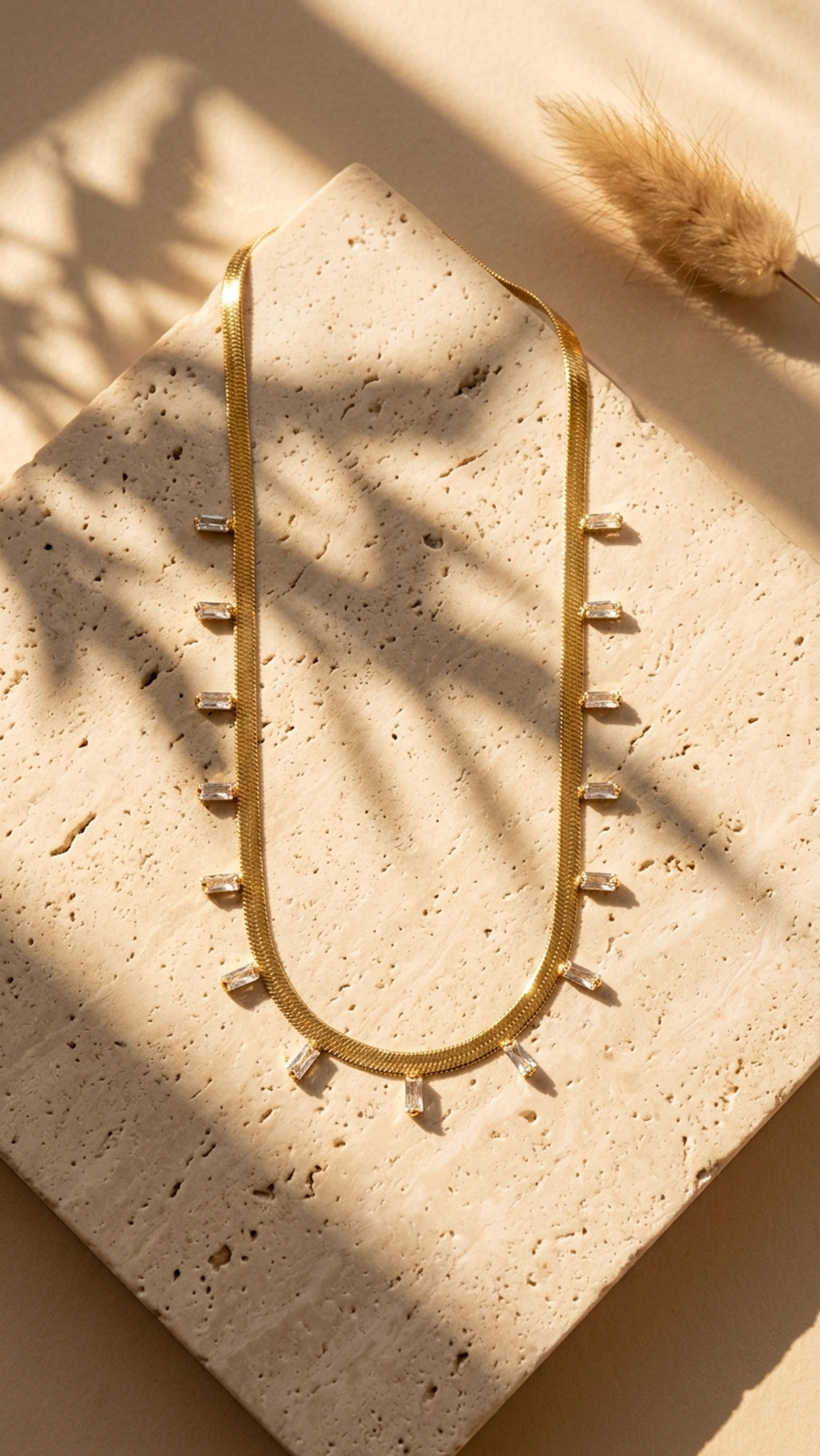 Elara – Gold Charm Bar Drop Necklace