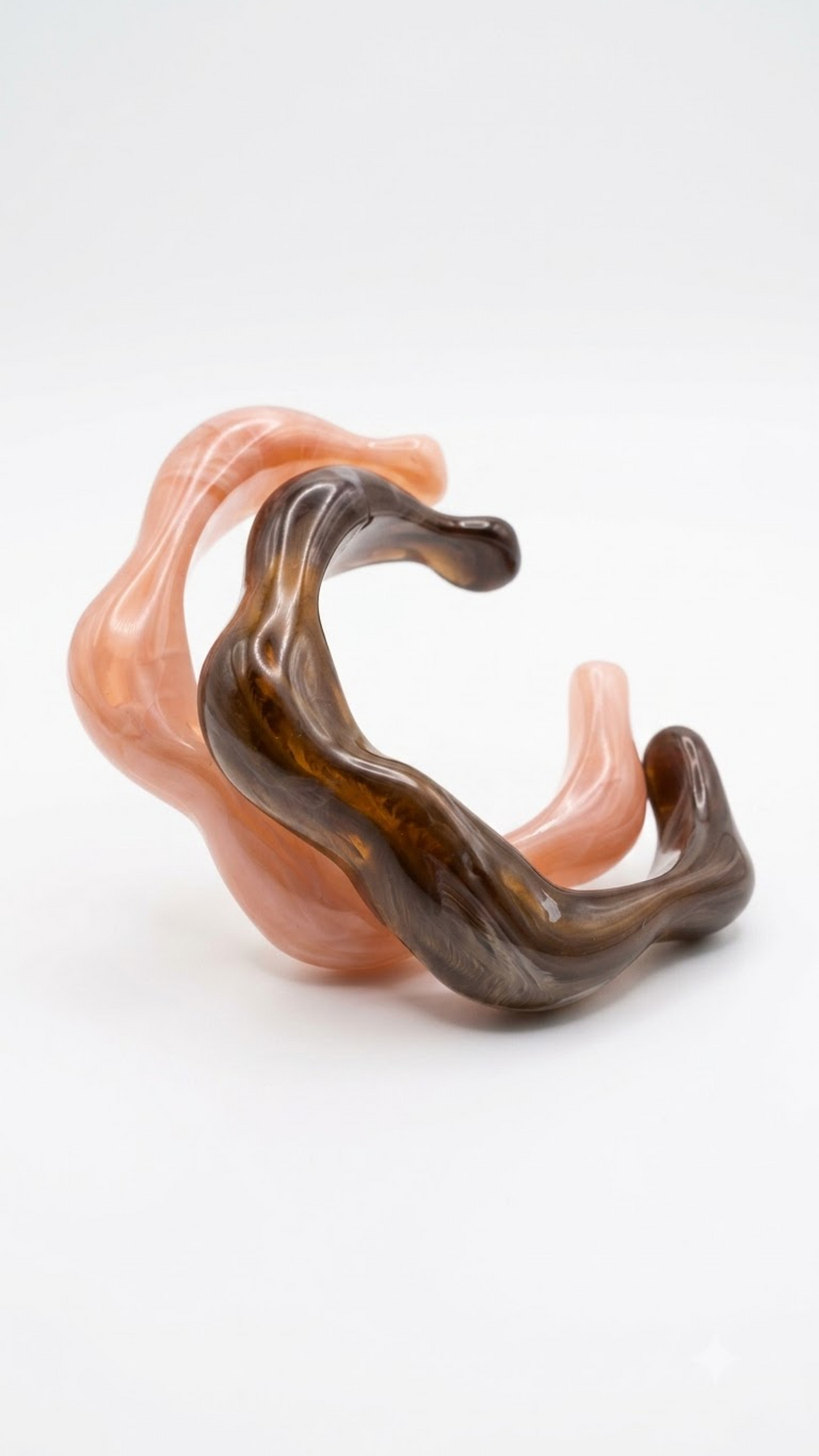 Elaris – Rose & Smoke Resin Wave Cuff