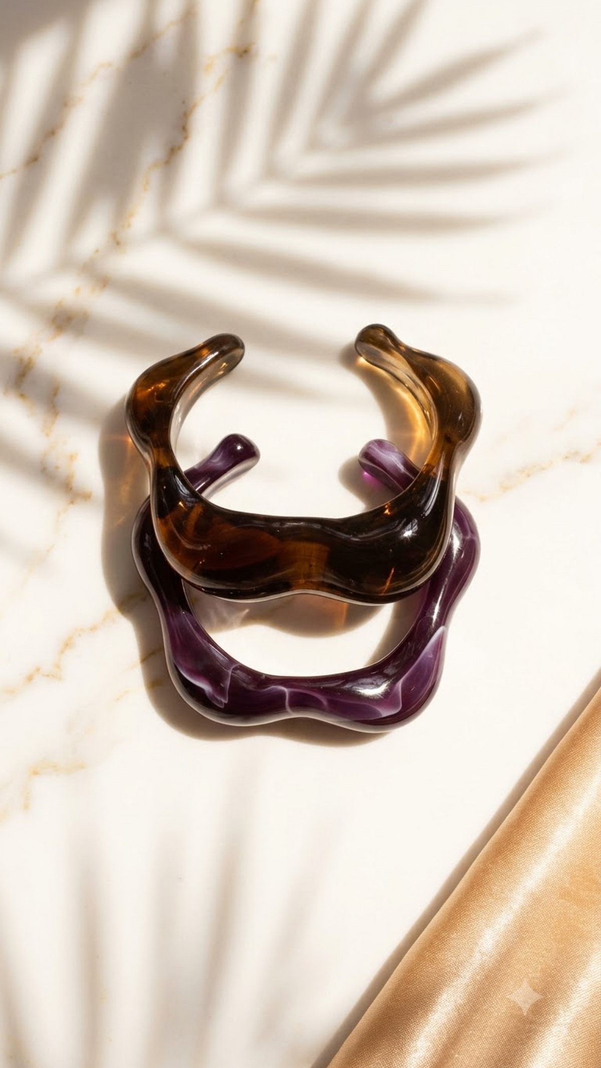 Veyra – Sculpted Resin Statement Wave Cuff