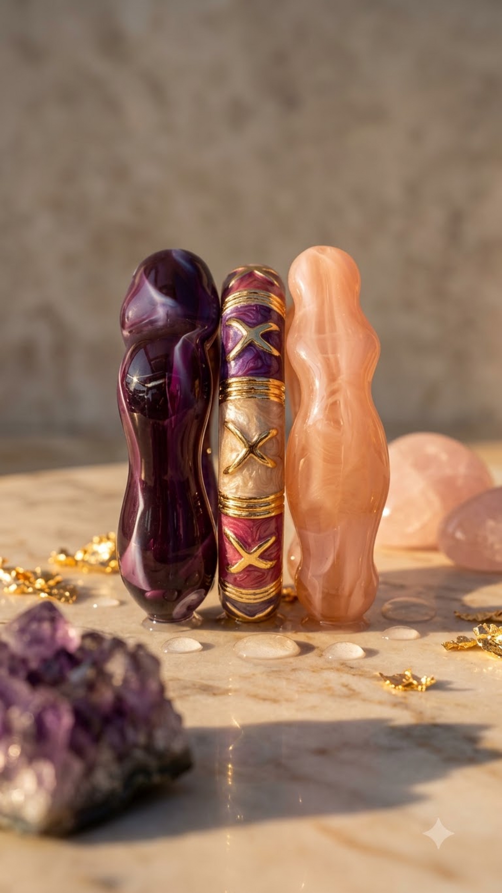AURORA BLOOM TRIO – Sculpted Resin & Enamel Luxe Stack